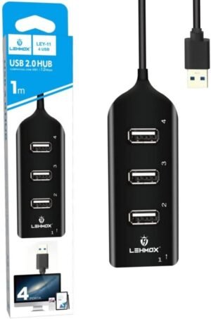 HUB USB 2.0 COM 4 PORTAS / LEHMOX LEY-11